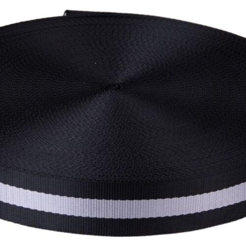 1.5 inch fake nylon webbing black/white nylon webbing cheap nylon webbing twill