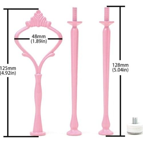 10 Portable Triple Layer Cake Stand Candy Fruit Display Rack Handle Fitting Hardware Rod Plate Stand 5 Colors