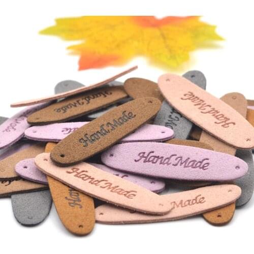 10Pcs Handmade Label Tags Clothes Garment Hand Made Jeans Bags Hats DIY Craft Sewing Fabric Accessories Supplies