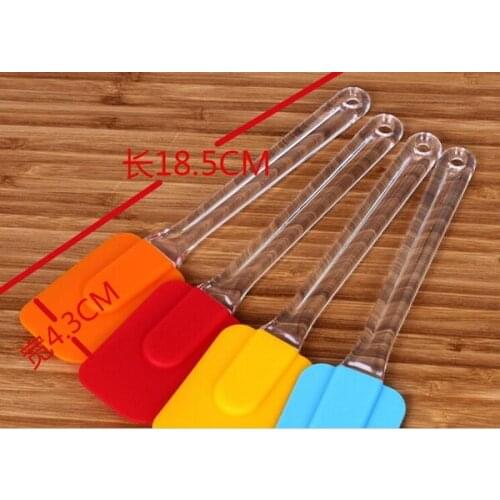 100pcs/lot, Colorful crystal handle DIY Cake Baking Accessories Silicone Spatulas Butter Cream Scraper