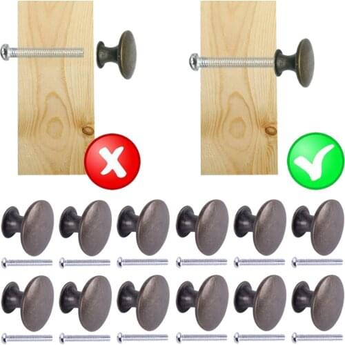 12Pcs Durable Bronze Vintage Style Kitchen Cabinet Cupboard Drawer Door Knobs Handles with Screws