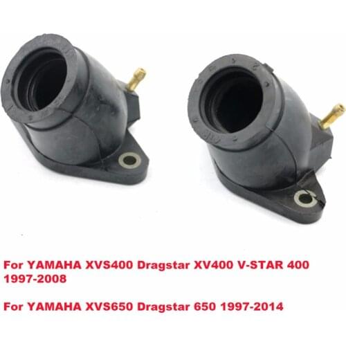 2Pcs Motorcycle Carburetor Intake Manifold Adapter For Yamaha XVS400 XV400 1997-2008 XVS650 1997-2014 Drag star / V-star 400 650