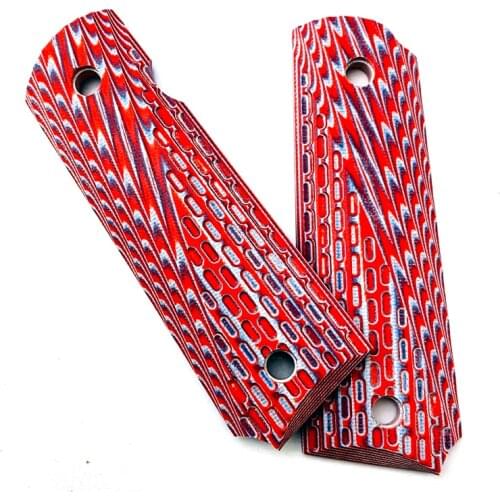 2Pieces New tactics pistol 1911 Full size Grips Red G10 Grips custom Grips CNC Material 1911 accessories