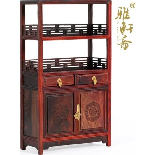 A] Fang Mingqing Mahogany Furniture Gallery studio model miniature furniture of Ming and Qing Dynasties rosewood shelf