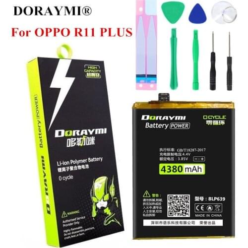 DORAYMI BLP635 BLP639 Battery for OPPO R11 Plus R11+ Replacement Bateria Lithium Polymer Phone Batteries+Free Tools