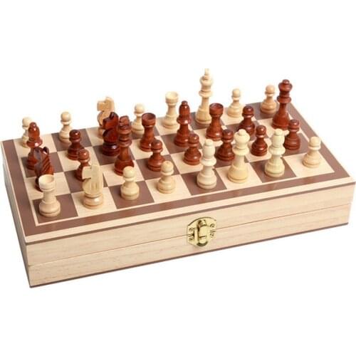 Wooden International Chess Set Foldable Wooden Chess Board Games Checkers Child-parent Puzzle Game Gift For kids ajedrez