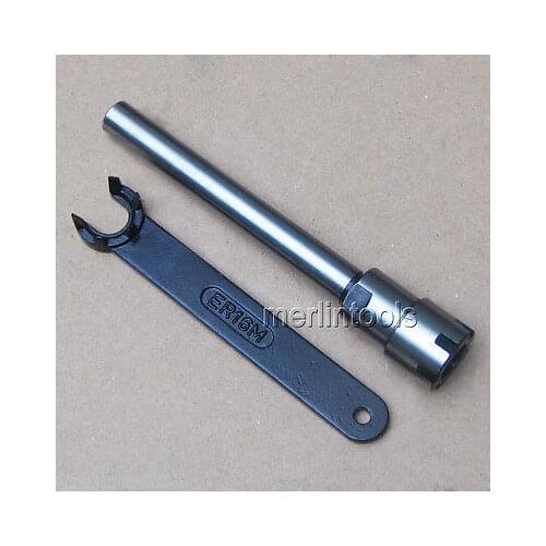 C12 ER16M 100L Collet Chuck Holder Straight Shank + Wrench for CNC Milling