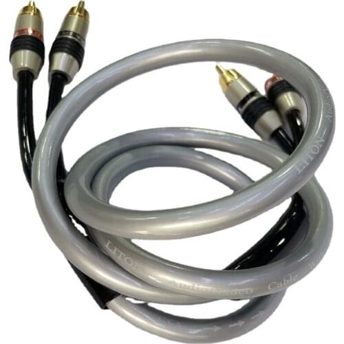 HiFi Audio Line Liton Pure Copper RCA Cable Gold Plated Plug for Amplifier CD Player