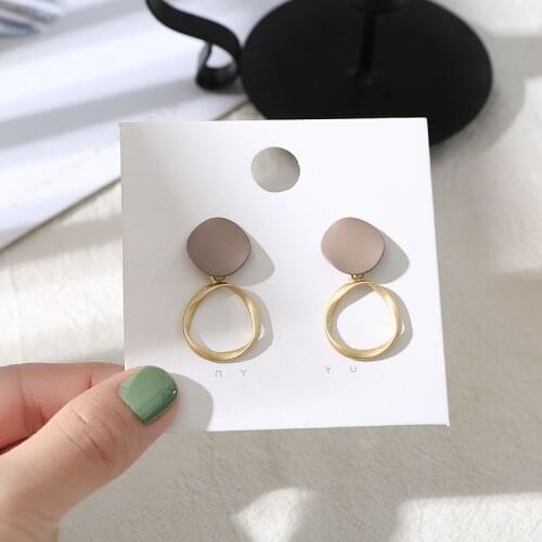 Korean Earrings Fashion Geometric Metallic Earrings For Women Matte Clip Earrings without piercing boucle d'oreille femme 2019