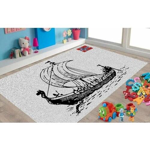 Viking, Flag of Norway Patterned Carpet ,Non Slip Floor Carpet,Teens Carpet,Turkish Rug