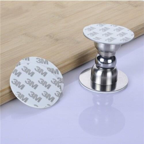 Stainless Steel Magnetic Door Stopper Sticker ultrashort Door StopperDoor Holders Catch Floor Nail-free Door stop Door Hardware