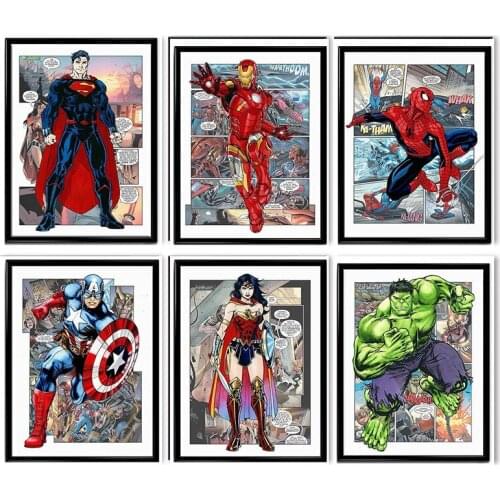 Marvel Avengers Captain America Iron Man Canvas Painting Poster Bedroom Living Room Decoration Wall Decor