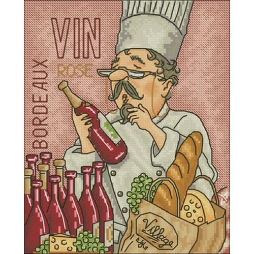 Red wine and bread patterns counted 11CT 14CT 18CT Cross Stitch Set DIY Cross-stitch Kits Embroidery Needlework Home Decor