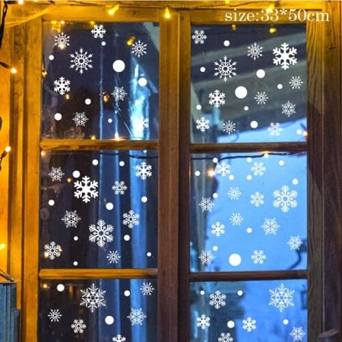 Christmas Window Stickers Xmas Elk Snowflake Window Display Stickers Merry Christmas Feliz Navidad Decor For Home 2022 Kid Favor
