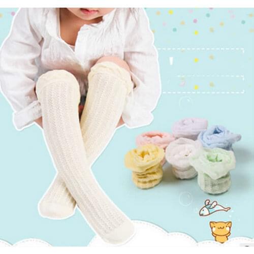 Baby Girls Knee High Socks for Children Princess leg Warrs Cute Solid Girl Long Tube Kids Socks Thin esh Socks Full Boneless