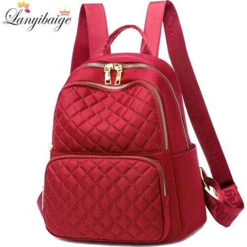 Solid Color Simple Women Backpack High Quality Waterproof Oxford Cloth School Bags Casual Large Capacity Travel Backpack Mochila