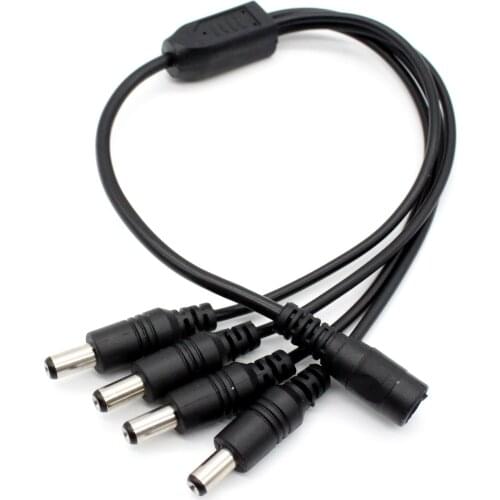 DC Female to 2/3/4 MaleWay Power Splitter Adapter Cable Connector DC 12V 5.5mm x 2.1mm for LED Light Strip CCTV Camera