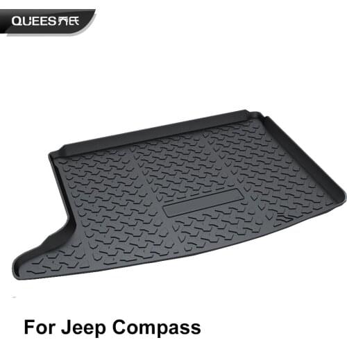 QUEES Custom Fit Cargo Liner Tray Mat for Jeep Compass 2nd Generation MP / 552 2016 2017 2018