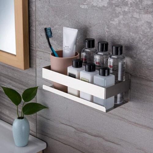 Stainless Steel Shower Shelf 1 Pcs Kitchen Organizer Bathroom Rack Kitchen Rack Stylish Self-Adhesive Bathroom Shelf Modern