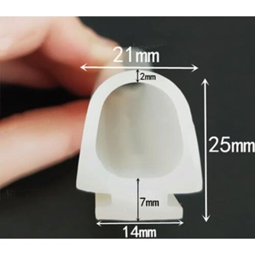 Custom Silicon Rubber Collision Avoidance Gasket Bubble D Insert Solid Silicone Sealing Strip Bar 21x25mm Translucent