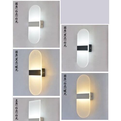 Simple And Modern Rounded Corner Acrylic Porch Corridor Aisle Living Room Bedroom Study Wall Lamp
