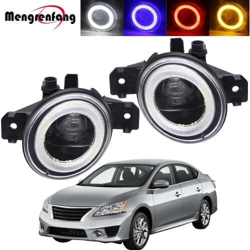 2in1 Car Right + Left LED Fog Light Angel Eye Daytime Running Lamp DRL 30W 8000LM H11 12V Styling For Nissan Sentra 2004-2018