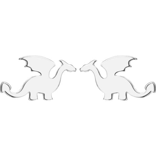 Kinitial Korean Animal Dragon Stud Earrings for Girl Kids Party Fashion Jewerly Women Engagement Dinosaure Earrings Female Gifts