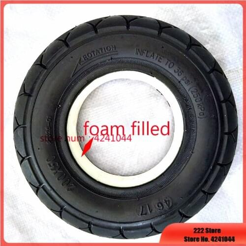 Solid Tubeless Tire 200 x 50 (8x2) solid/foam filled tire 200x50 for Razor E100 E125 E200 Scooter