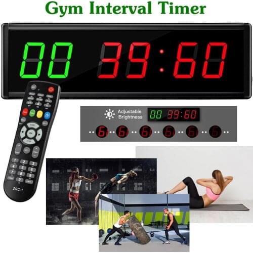 1.5inch 6 digit LED Timer Boxing GYM Crossfit tabata EMOM interval Programmable Countdown/UP stopwath Real time clock