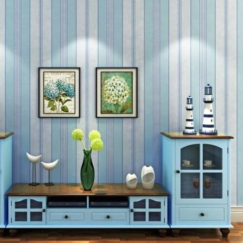 Vertical Modern Strip Wallpapers Home Decor Blue Green Beige Stripped Wall Paper Roll Decorative For Bedroom Living Room Walls