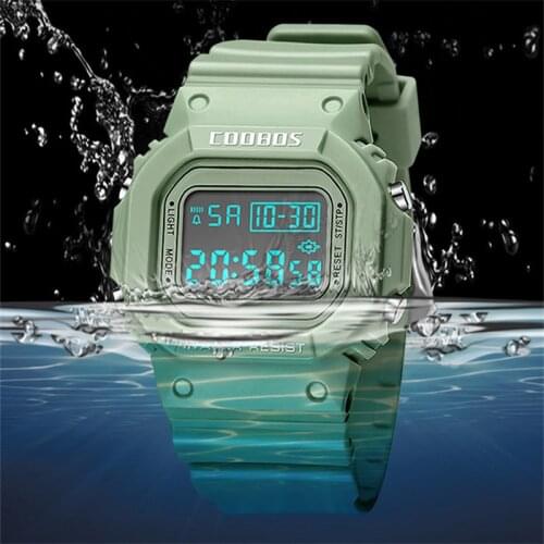 Swimming waterproof watch sports Women Men Wrist watch For 50m diving Electronic clock COOLBOSS Luxury brand hour Man Date 5600