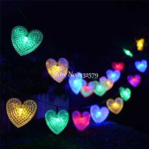 Waterproof 12M 100 LED Solar Powered Heart Shape Fairy String Light for Wedding Christmas Party Festival Outdoor Garden Decor