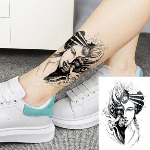 Waterproof Temporary Tattoo Sticker Prajna Skull Sexy Girl Flower Fake Tatto Flash Tatoo Hand Arm Foot Body Art for Men Women