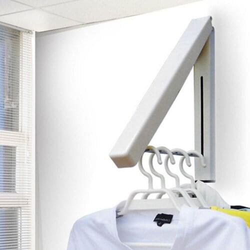 Magic Stainless Steel Wall Hanger Retractable Indoor Clothes Hanger Foldable Drying Rack Waterproof Cloth Towel Towel Rack Shelf