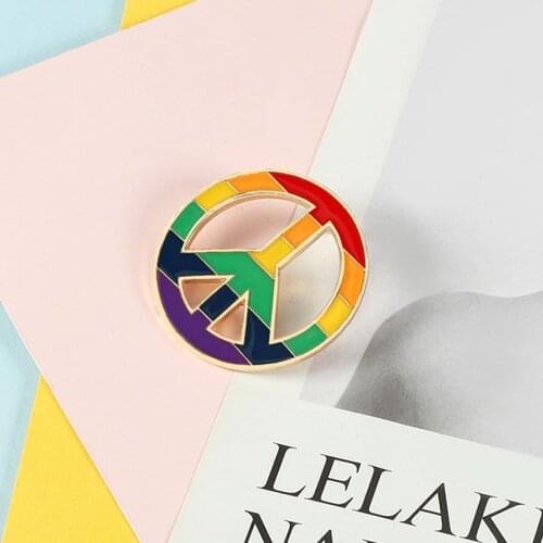 Love Is Love LGBT Rainbow Enamel Pins Gay Lesbian Pride Paint Clouds Round Brooch Bag Clothes Lapel Pin Badges Jewelry For Women