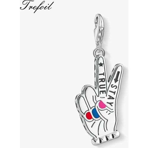 Stay True Cool Slogan Charms,2019 Fashion Jewelry 925 Sterling Silver Trendy Gift For Women Men Fit Bracelet Necklace