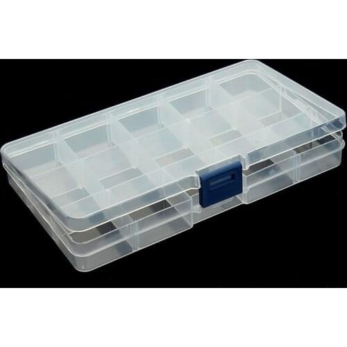 1PC 15 Slots ( Adjustable)Jewelry Tool Box Case Craft Organizer Carrying Cases Storage Beads Jewelry Finding Boxes For Packaging