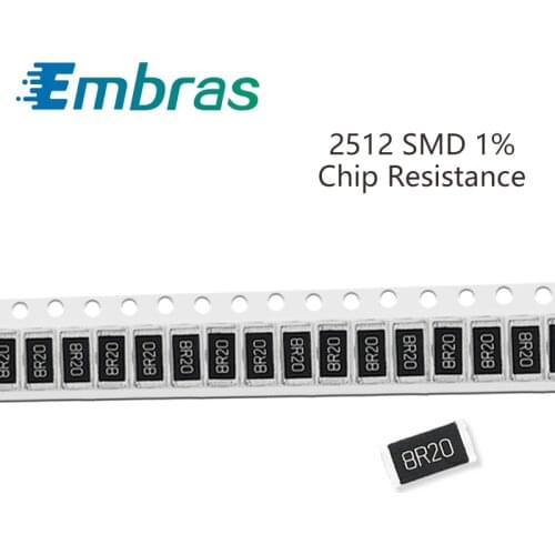 100Pcs 2512 SMD Resistor Kit 1% Tolerance 0R-392R 4.7R 5.1R 5.6R 6.2R 6.8R 7.5R 10 Ohm Electronic Components DIY Assorted Set