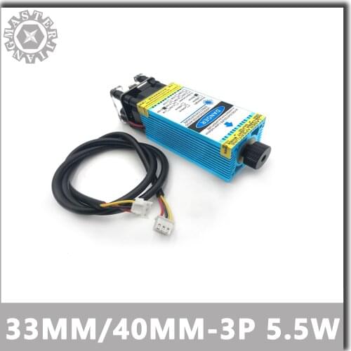 12V 5.5W Adjustable Focusing Blue-Violet TTL Laser Module Engraving on stainless steel and cutting 5500mw ttl Carving Engraver