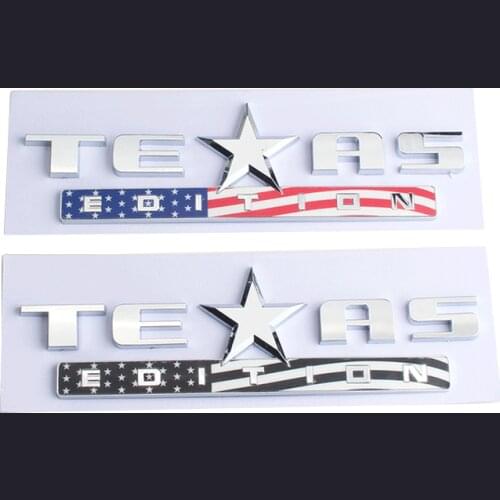 2 PCS 3D New TEXAS EDITION Letters Badge US Flag Style Car Emblem Decal Car Stickers Auto Parts Exterior Decoration For GMC