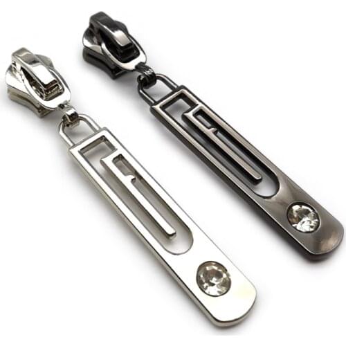 20pcs/lot, Rhinestone Zipper Slider 5# 8# Letter F Zipper Pull Stylish Clothes Handbag Shoes Accessories