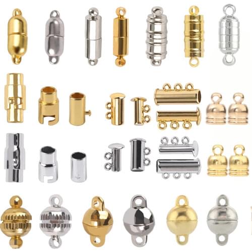 Stainless Steel Strong Magnetic Clasps for Leather Cord Bracelet Necklace Magnet End Clasp Connectors for DIY Jewelry Making