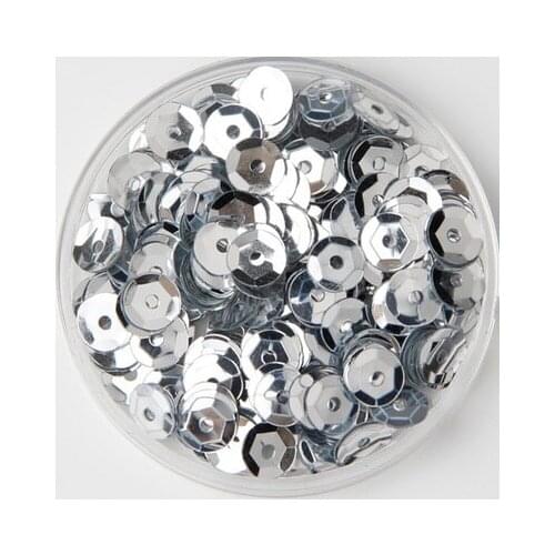 50g 5mm Cup Sequins for Craft Silver Round Loose Sequins Paillettes Children DIY Sewing Wedding DIY Accessories Spangles