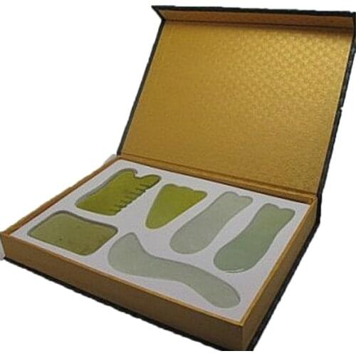 6Pcs Hot Selling Chinese Traditional Natural jades Gua Sha tool Guasha Massage Tool healthy physiotherapy personal care New 2014