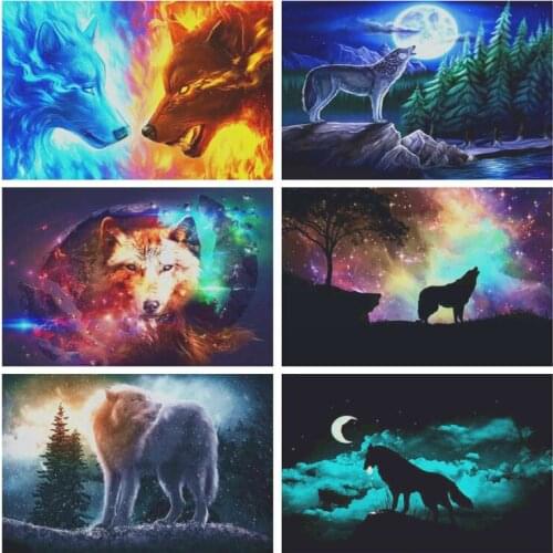 Diamond Painting Full Square/Round Wolf Cross Stitch Diamond Embroidery 5d Animals Rhinestones Art Hobby Gift Wall Decoration