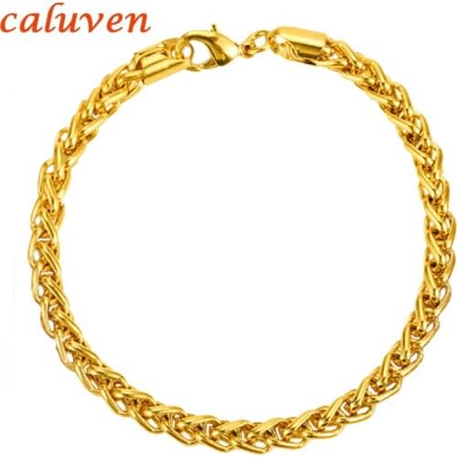 6MM/8MM 21CM ,Men Lantrn Chain Bracelets Cuba GP Chain & Link Bracelet Jewelry Gold Color Copper Bangles for Women Trendy Gift