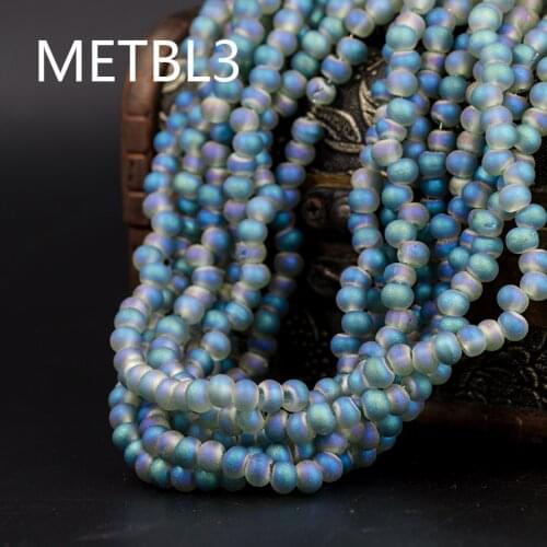 Frosted glass beads 98pcs Plating crystal loose beads 6MM Side hole bead DIY Apparel Sewing Garment Beads