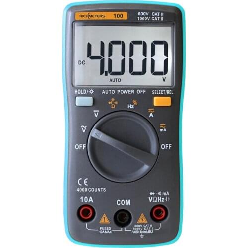Digital Multimeter 4000 counts Auto-ranging AC/DC Voltage Ammeter Voltmeter Ohm Frequency Diode