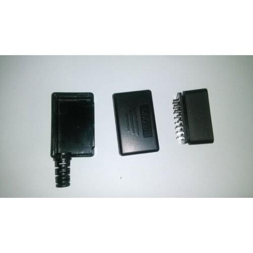 CNPAM Free 50pcs OBD2 Male Connector 16pin 90 Degree Right Angle J1962m Plug with Enclosure without Screw