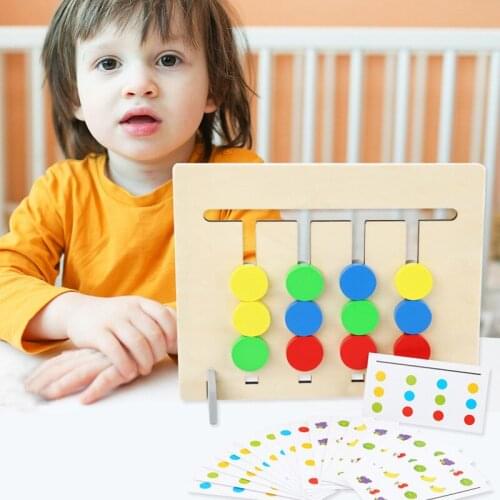 Wooden Montessori Toys Four Colors Matching Game Children Educational Learning Toys for Kids Juguetes Sensoriales C2064H